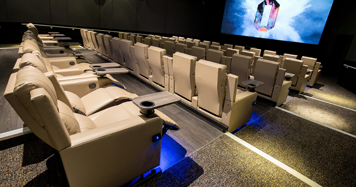 luxury seats inside the Odeon Luxe at Riverwalk Durham City